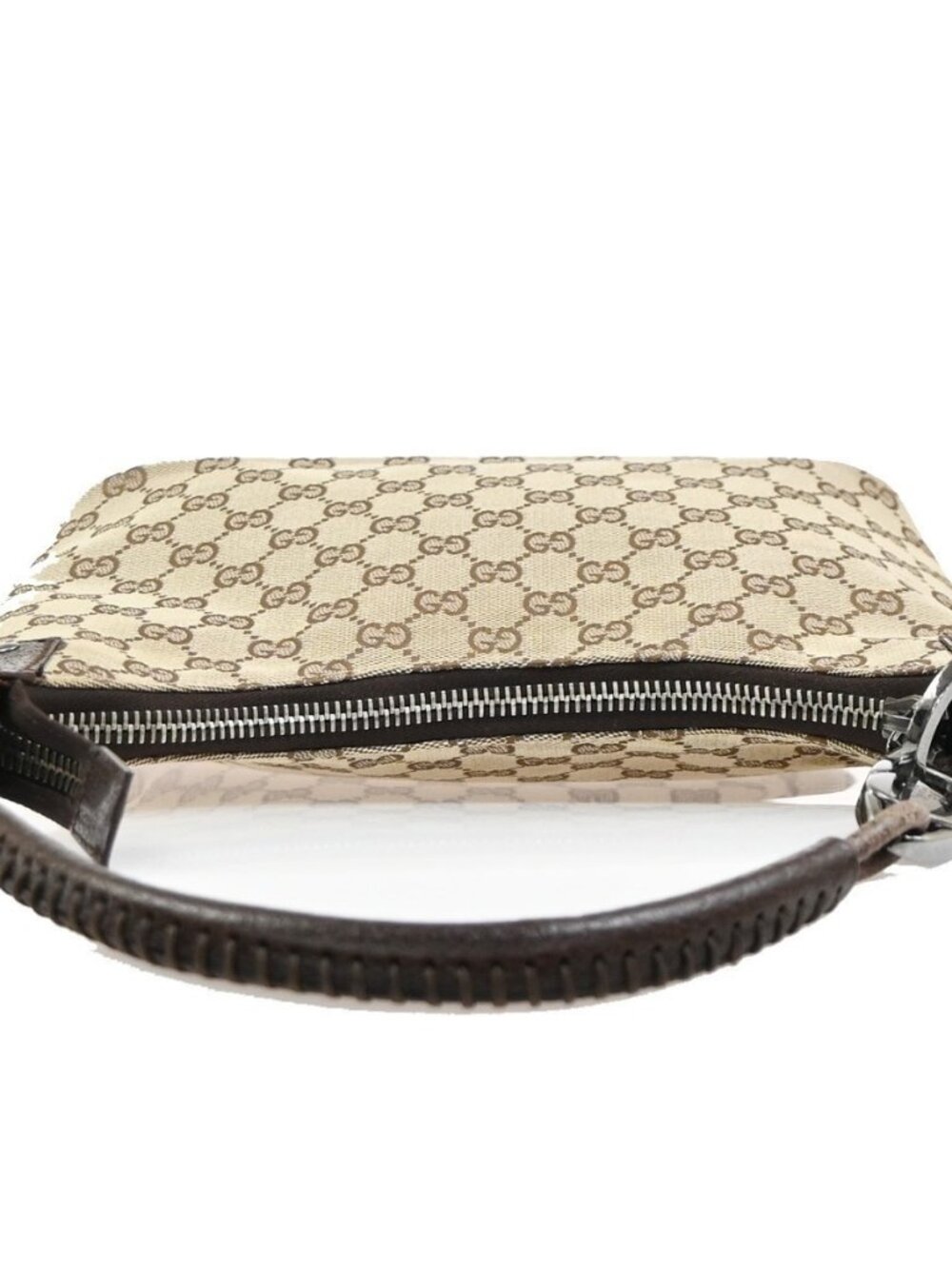 GUCCI Logo GG Pattern Shoulder Hand Bag Canvas Leather Beige Brown Italy 76MA490 - Picture 6 of 16